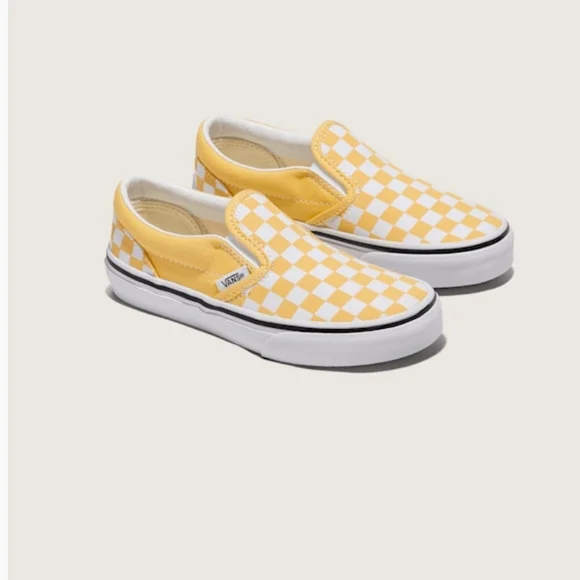 Vans Yellow Checkerboard Slip-On Sneakers - Picture 2 of 5